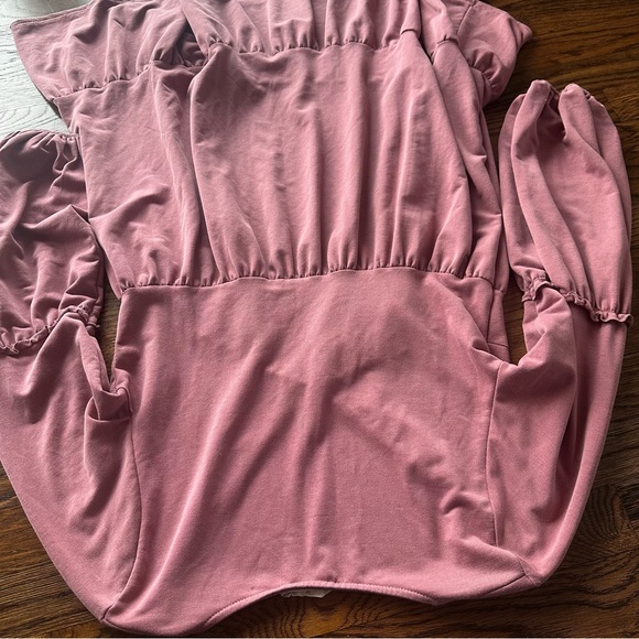 Altar'd State Mauve tiered long-sleeve smock dress XS - Picture 10 of 12
